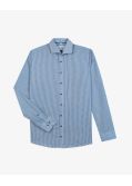 Chemise à rayures non iron pour homme grand bleu