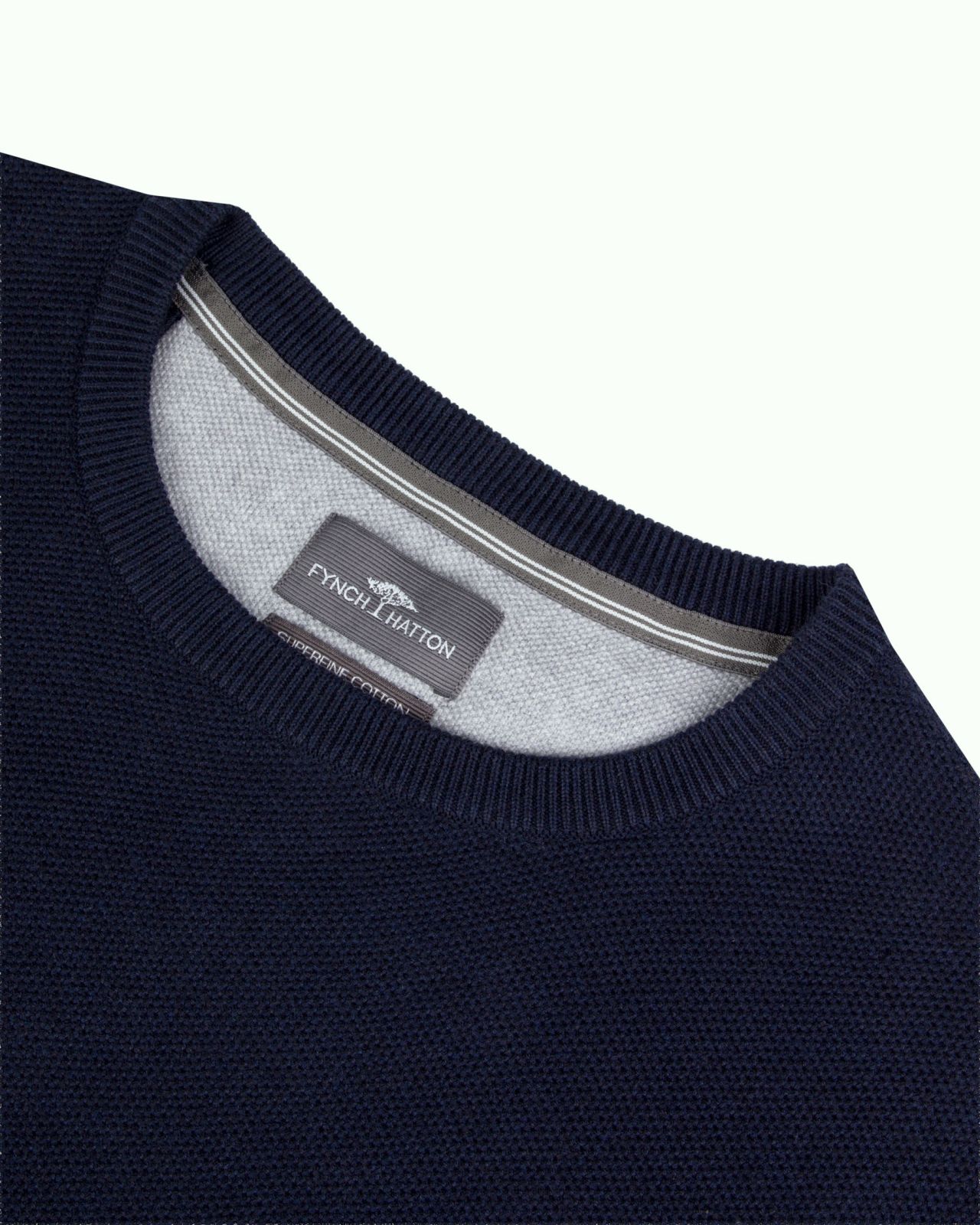 Pull col rond homme grand bleu marine