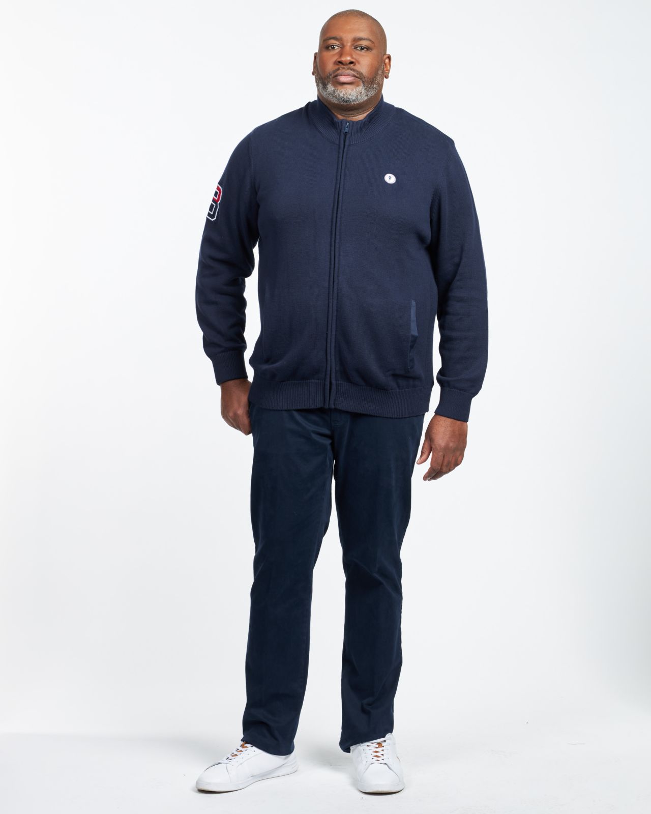 Haut de survêtement grande taille bleu marine