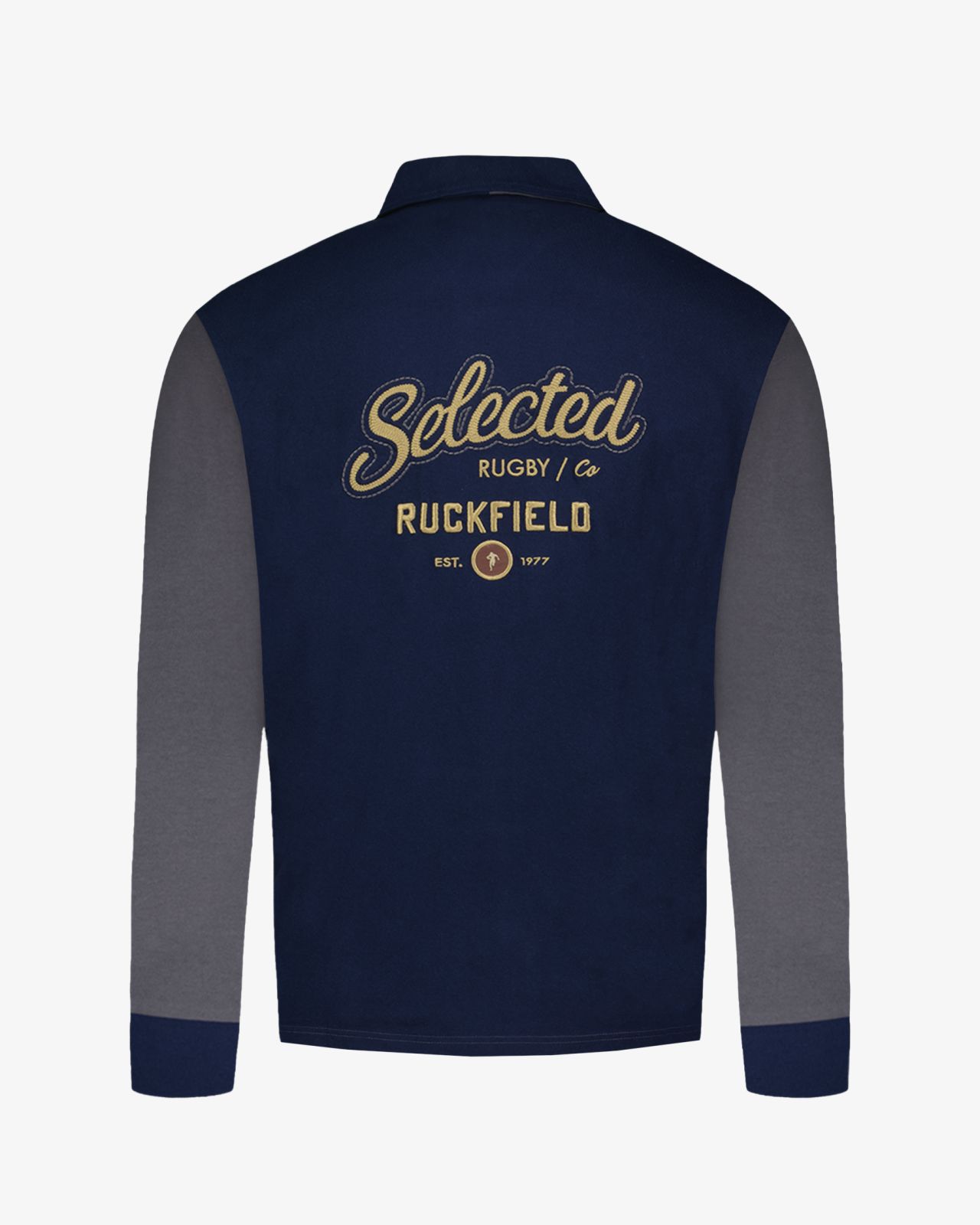 Polo manches longues grande taille gris