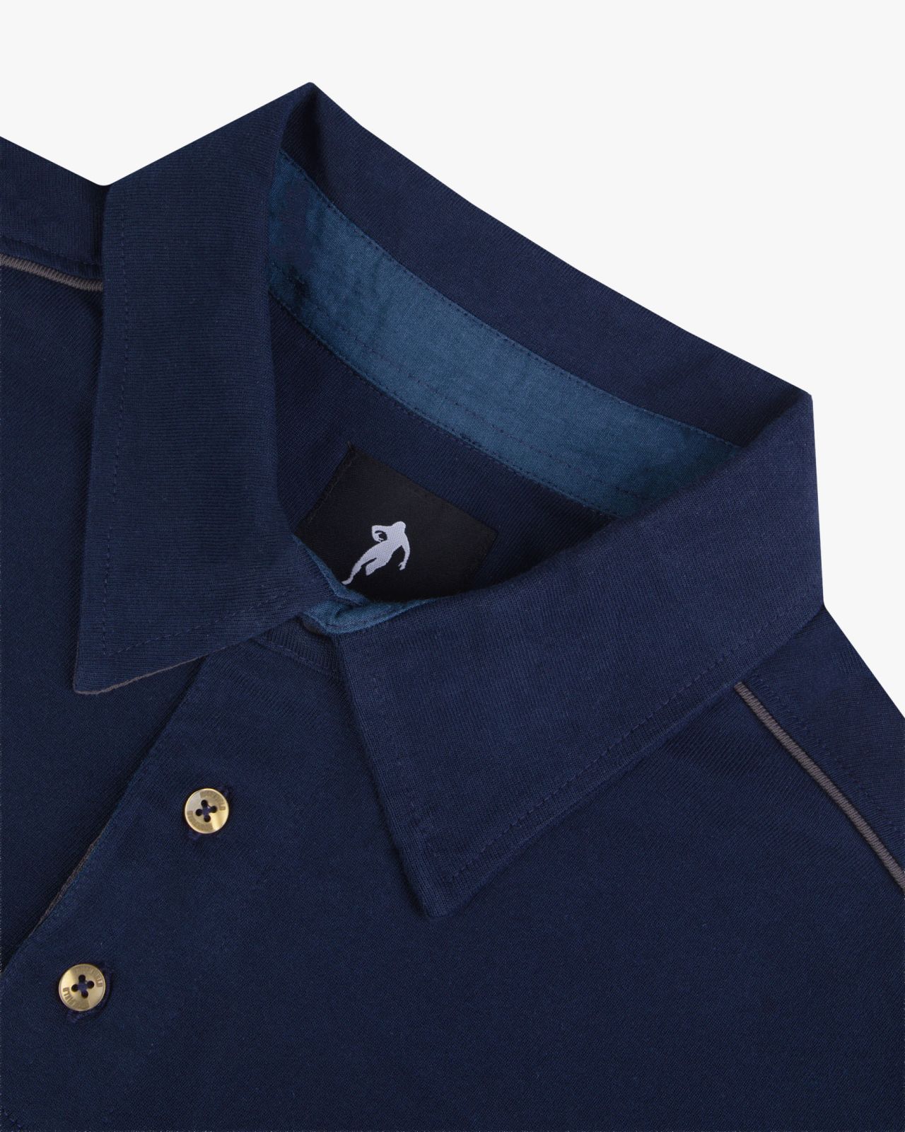 Polo manches longues grande taille gris