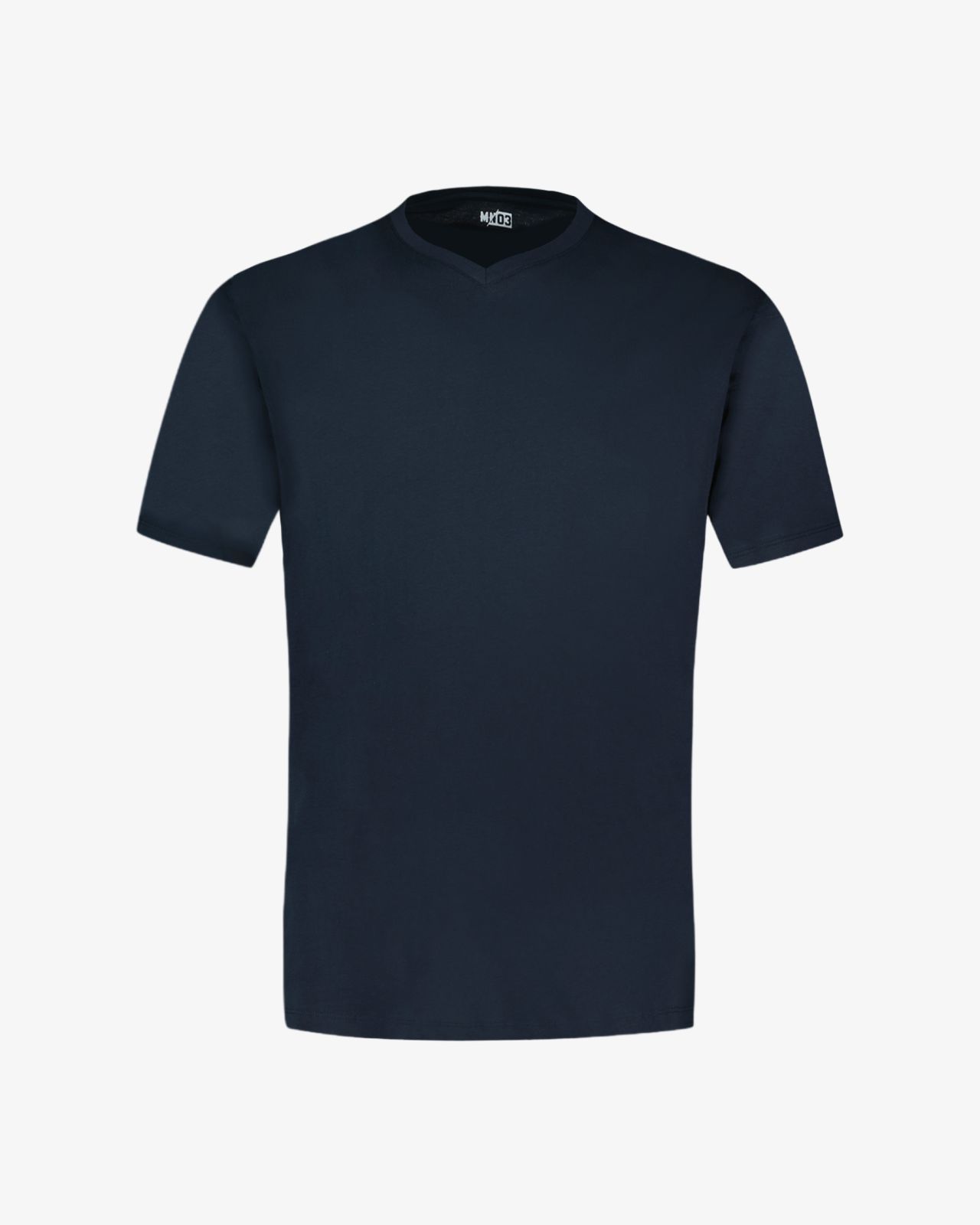 T-shirt col V grande taille bleu marine