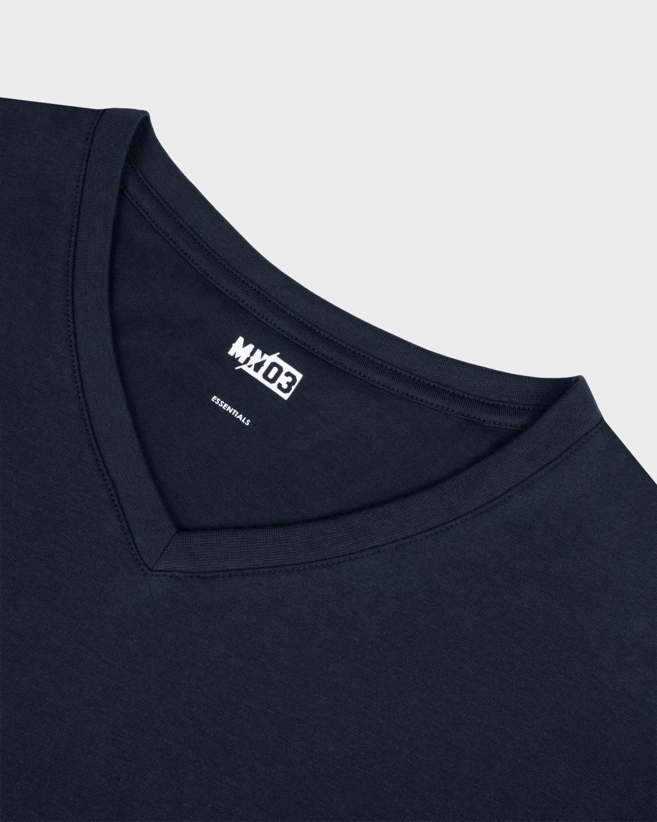 T-shirt col V grande taille bleu marine