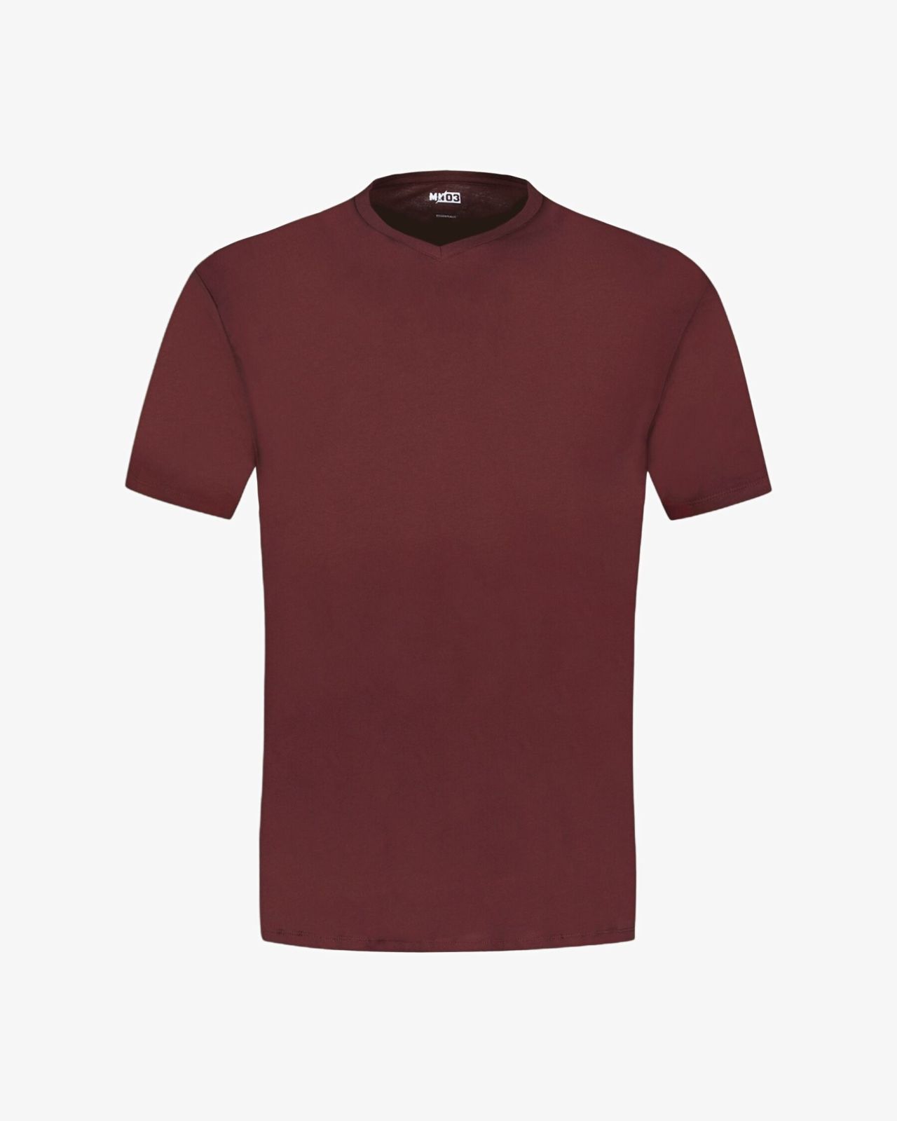 T-shirt col V grande taille bordeaux