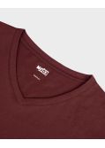 T-shirt col V grande taille bordeaux
