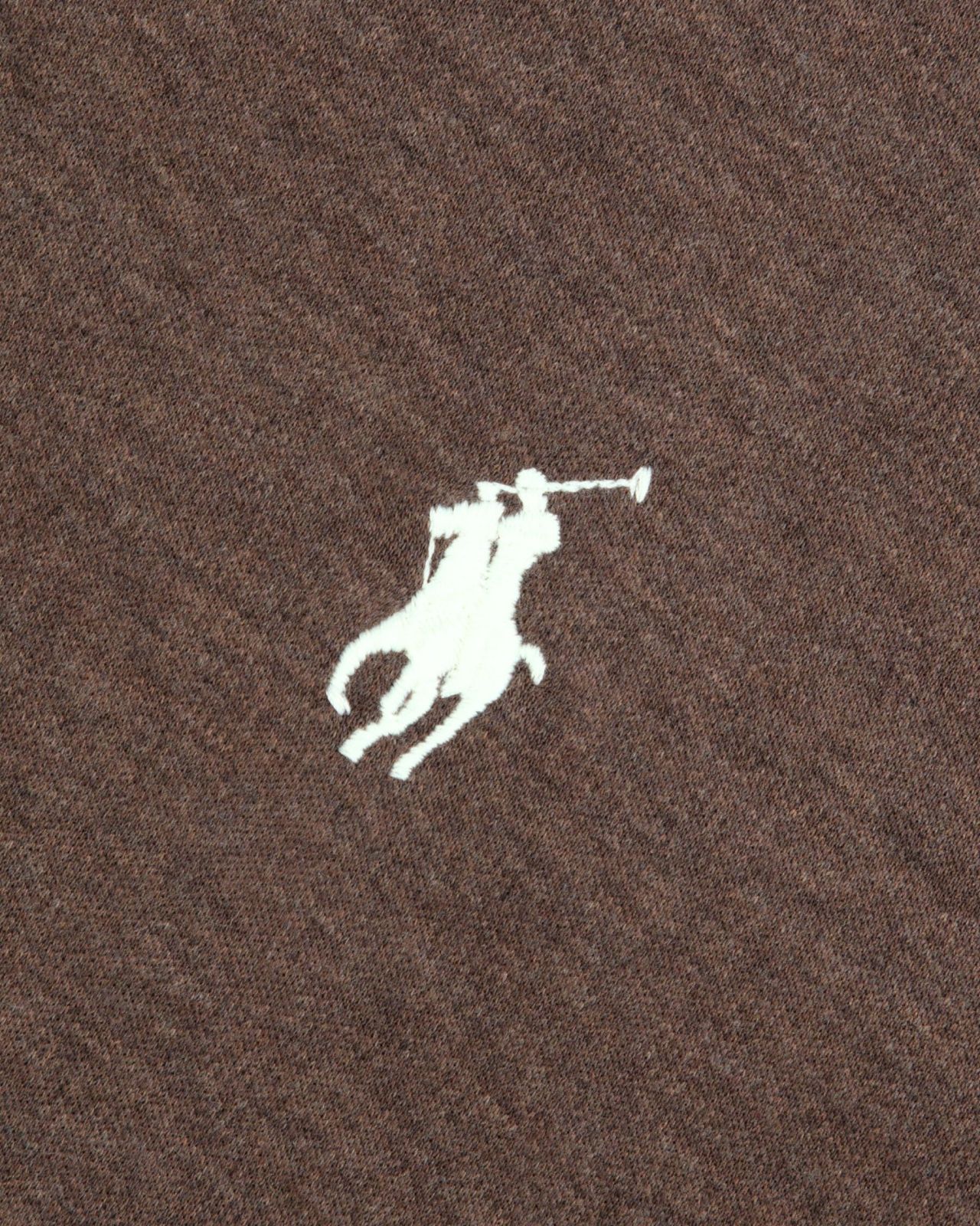 Polo manches longues interlock chiné grande taille marron