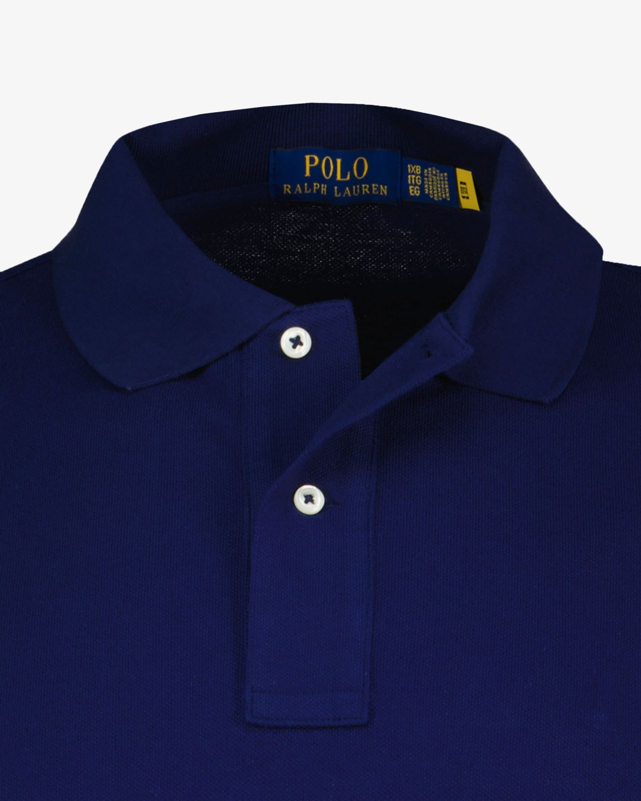 Polo manches longues piqué grande taille bleu marine