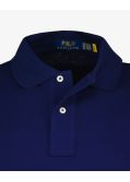 Polo manches longues piqué grande taille bleu marine