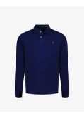 Polo manches longues piqué grande taille bleu marine