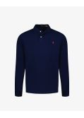 Polo manches longues piqué pour homme grand bleu marine