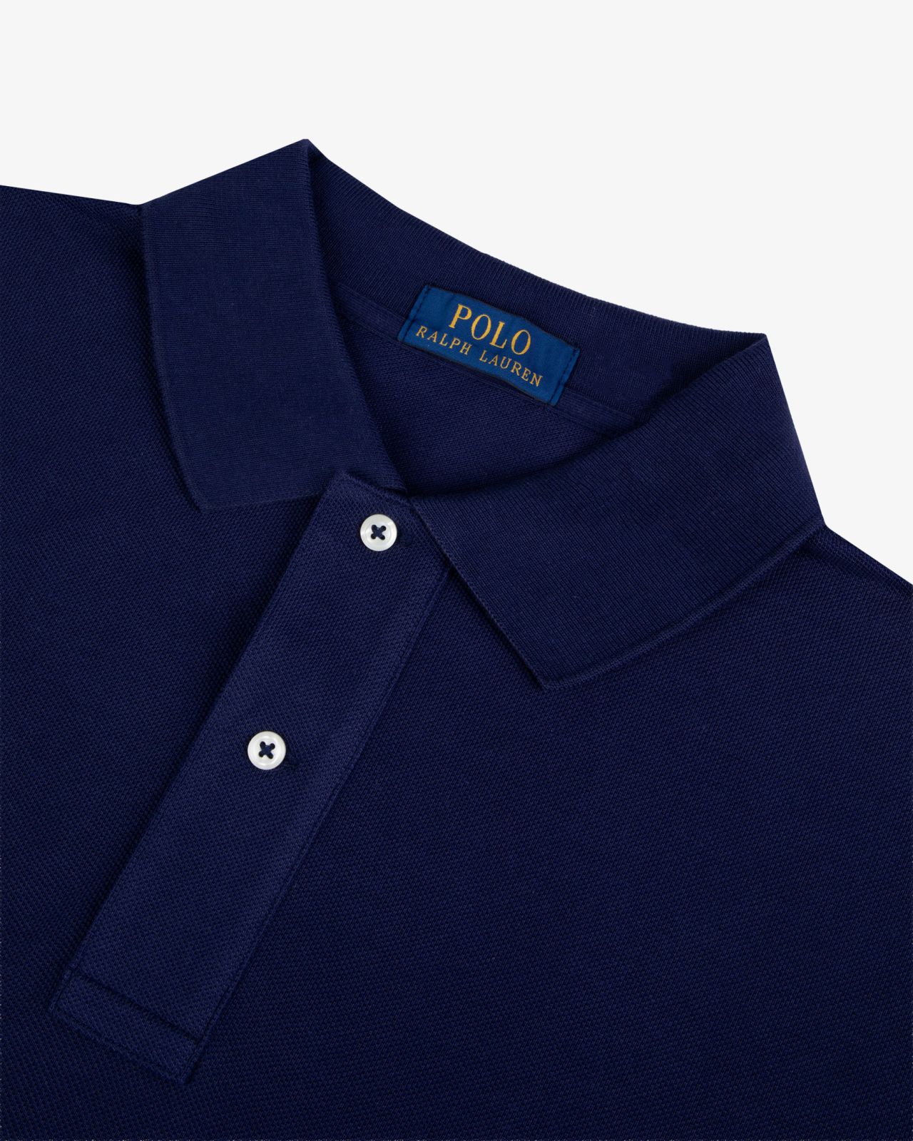 Polo manches longues piqué pour homme grand bleu marine