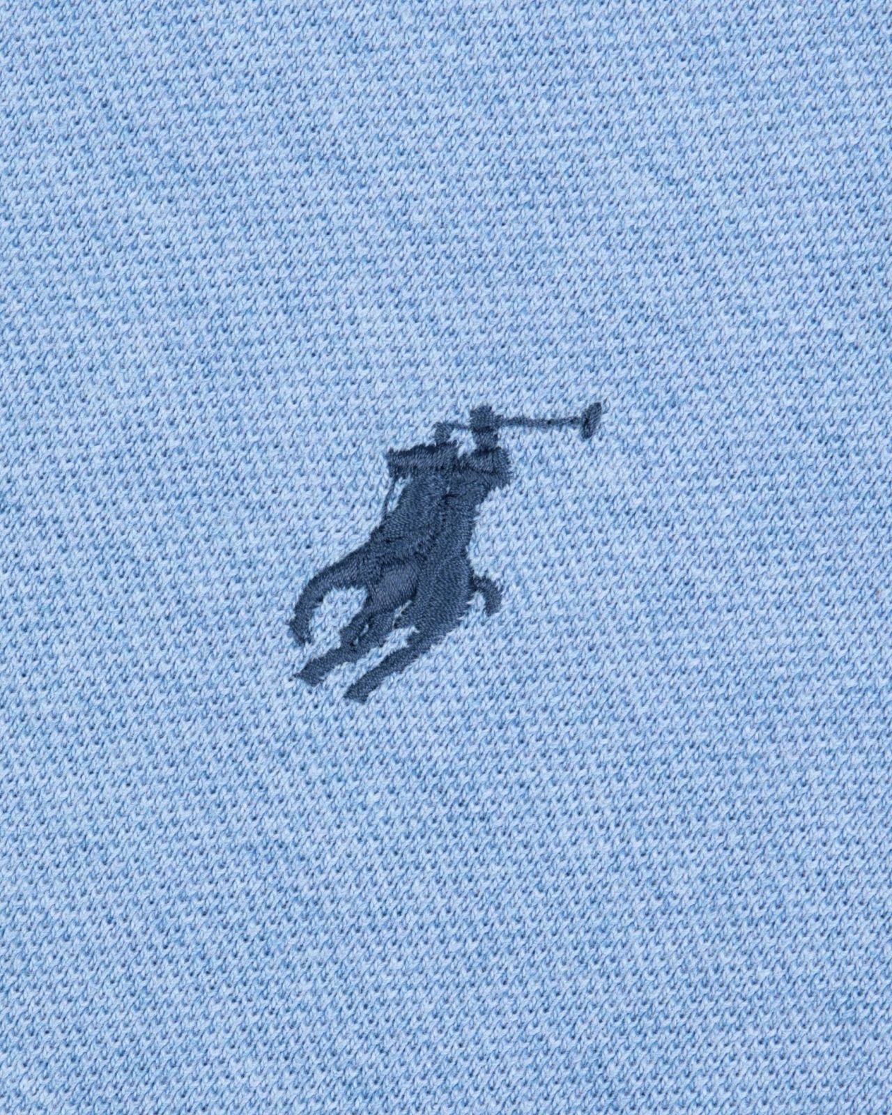 Polo manches longues piqué grande taille bleu