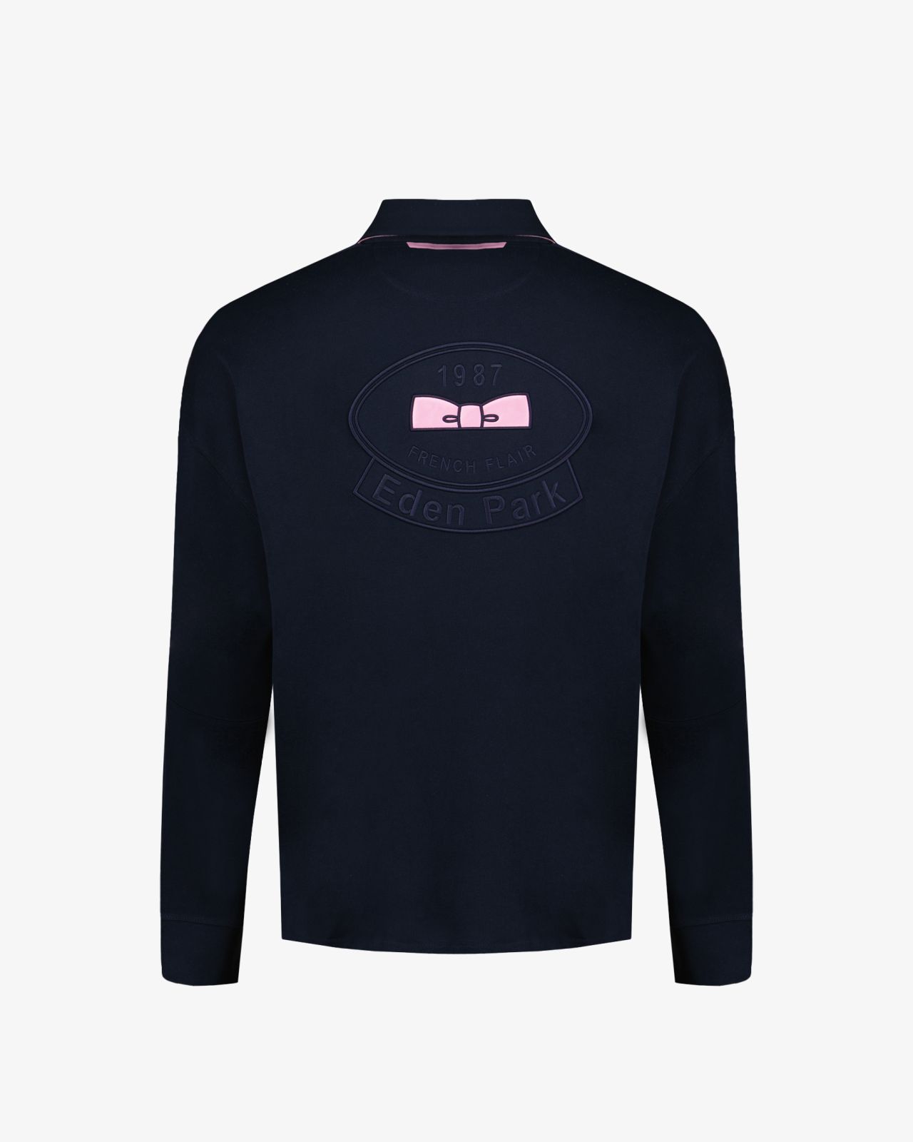 Polo manches longues jersey grande taille bleu marine