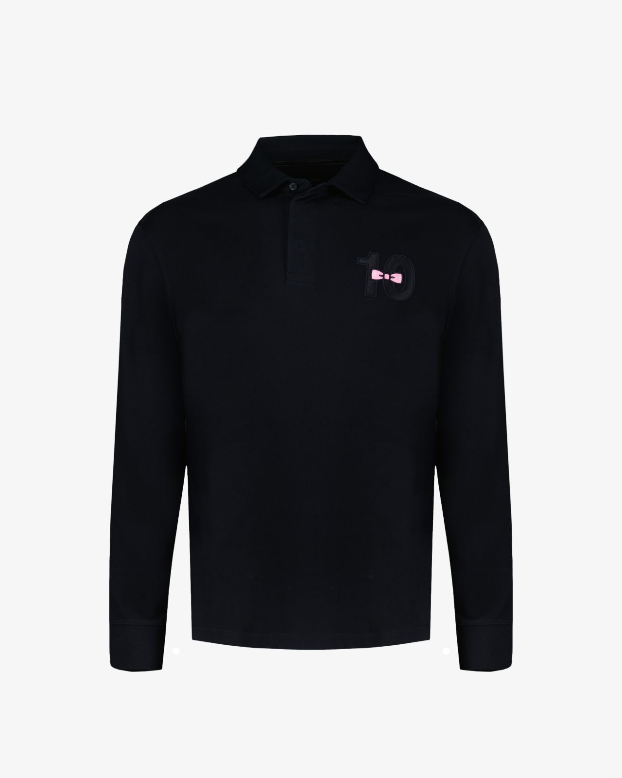 Polo manches longues grande taille noir