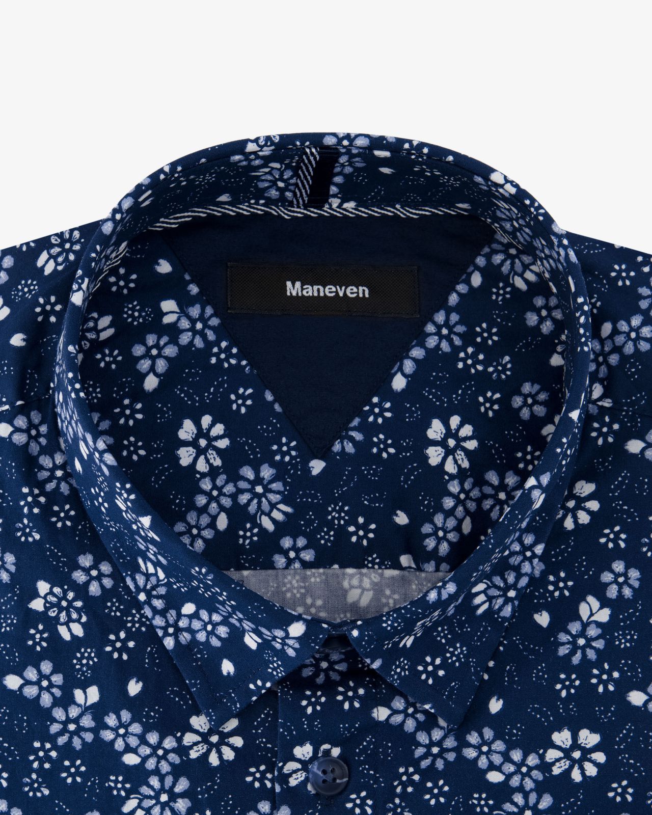 Chemise à fleurs grande taille bleu marine