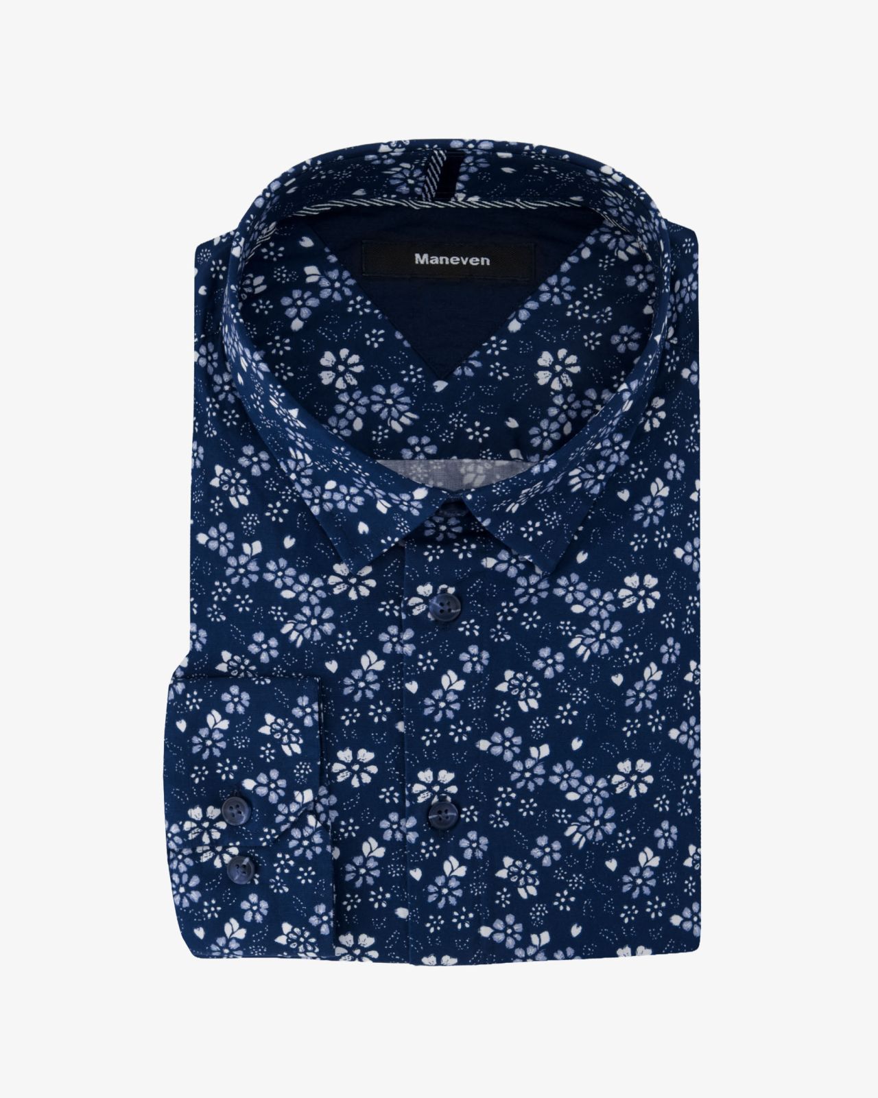 Chemise à fleurs grande taille bleu marine