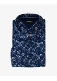 Chemise à fleurs grande taille bleu marine