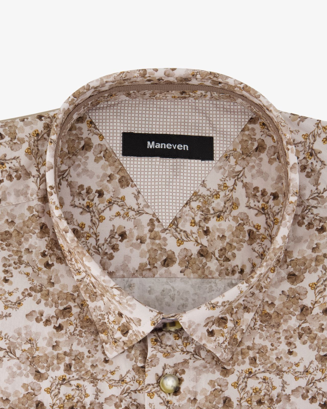 Chemise à fleurs grande taille beige