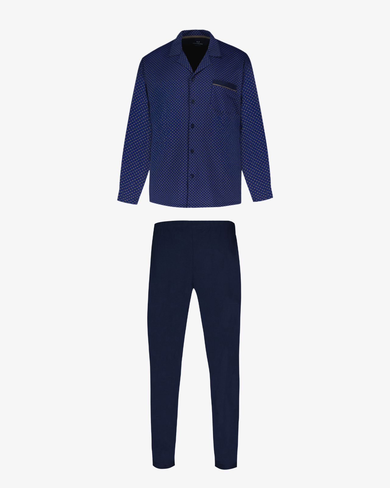 Pyjama boutonné grande taille bleu marine