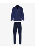 Pyjama boutonné grande taille bleu marine