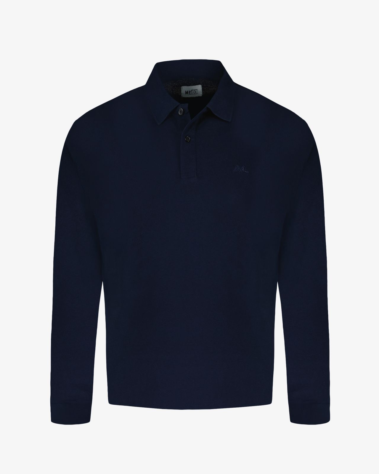 Polo manches longues grande taille bleu marine