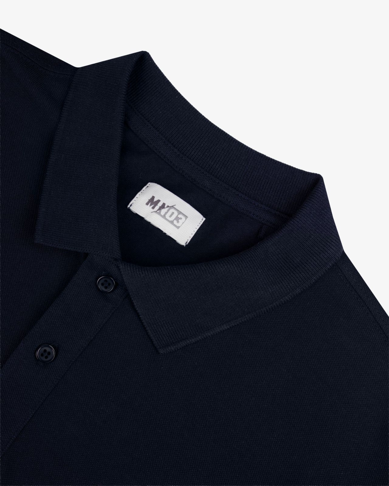 Polo manches longues grande taille bleu marine