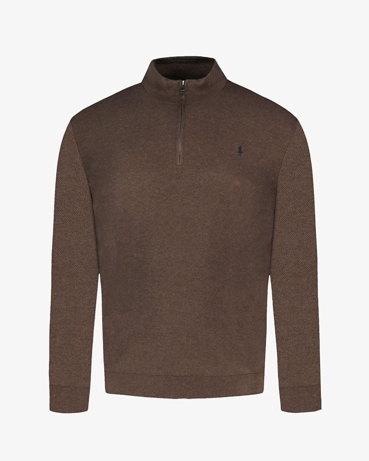 Pull col camionneur chiné grande taille marron