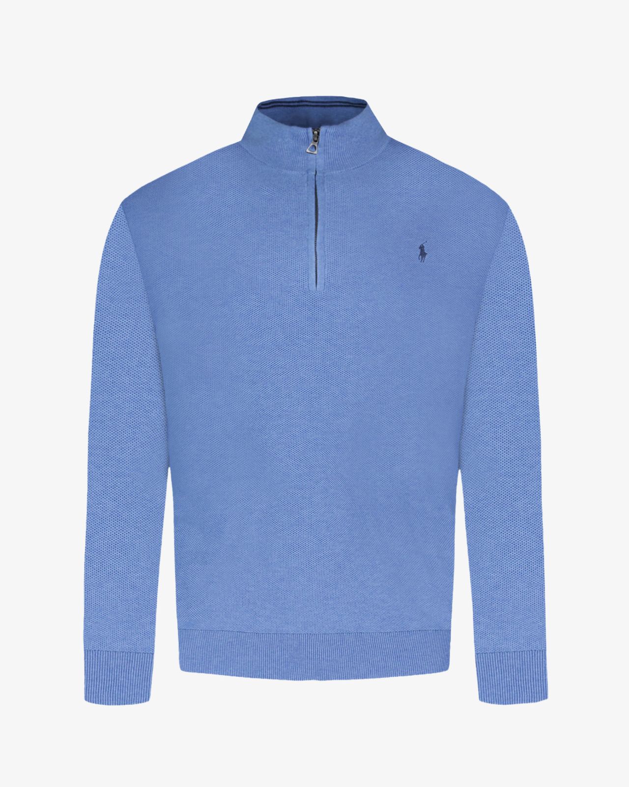 Pull col camionneur chiné grande taille bleu