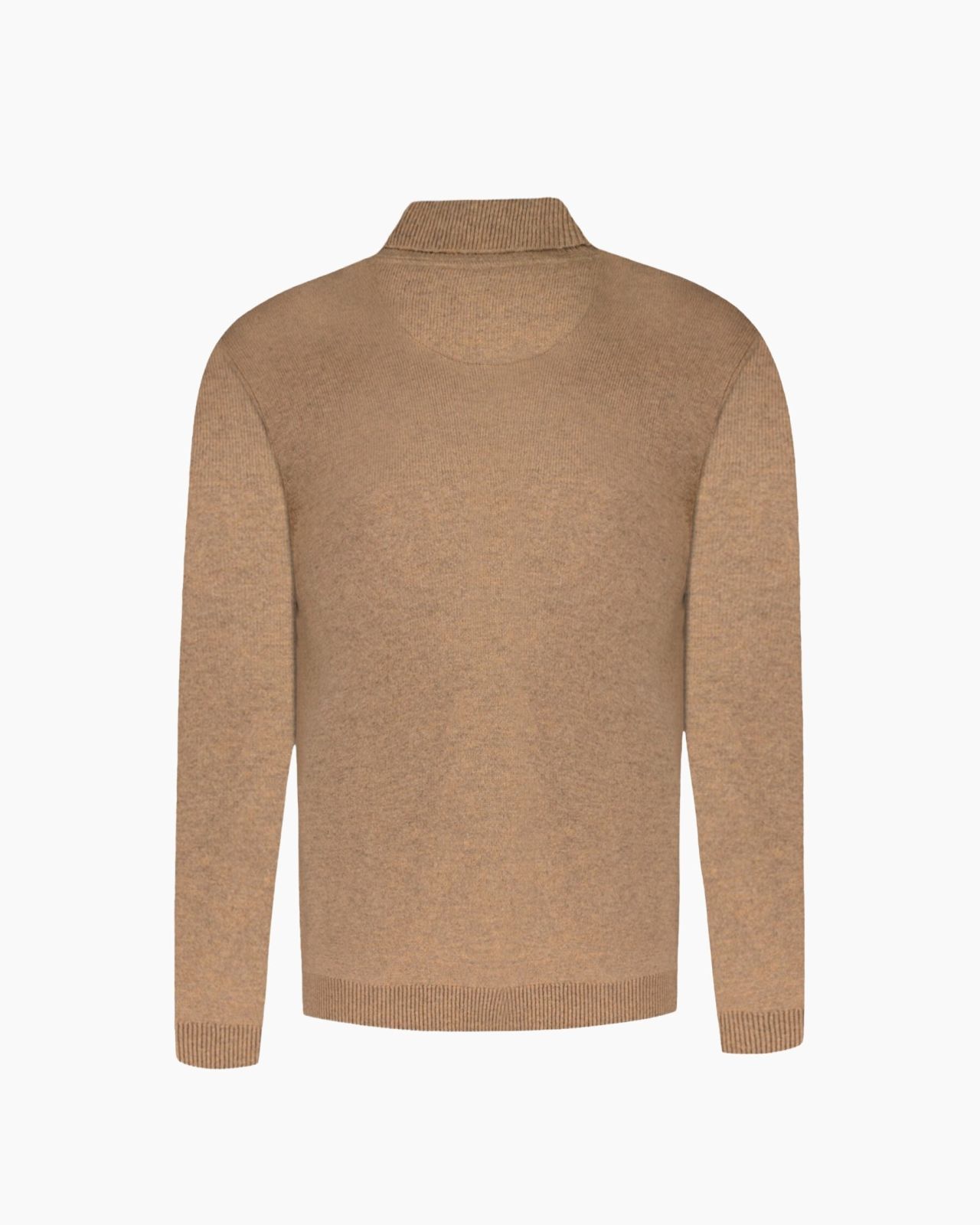 Pull col roulé en laine grande taille marron