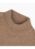 Pull col roulé en laine grande taille marron