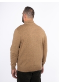 Pull col roulé en laine grande taille marron