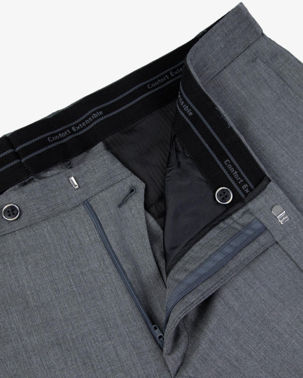 Pantalon de ville grande taille tergal gris