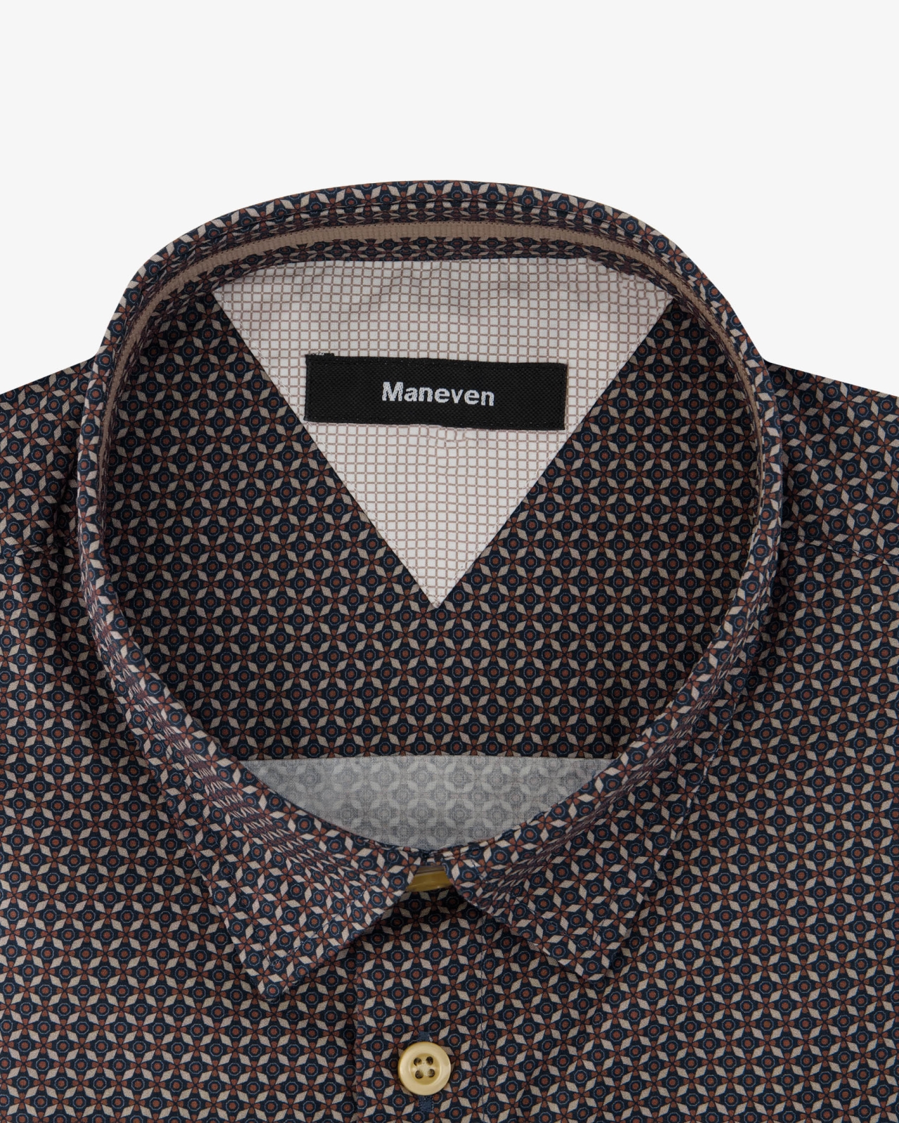 Chemise géométrique grande taille marron