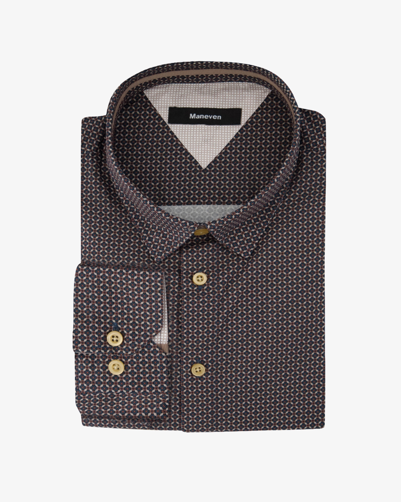 Chemise géométrique grande taille marron