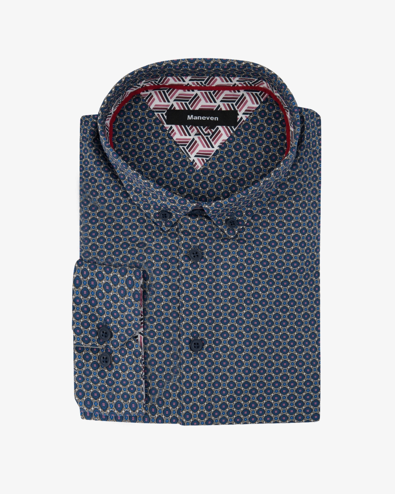 Chemise géométrique grande taille bleu marine