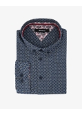 Chemise géométrique grande taille bleu marine