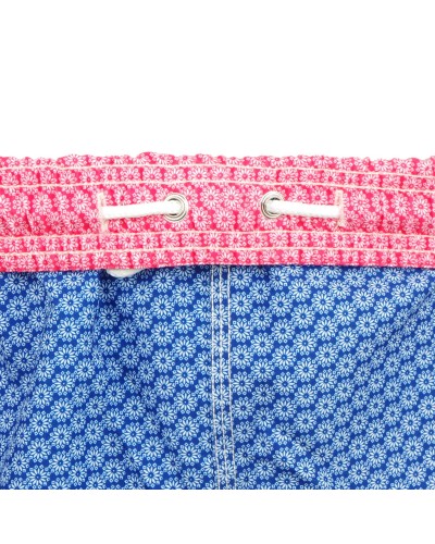 Short de bain fleuri bleu: grande taille du XL au 4XL