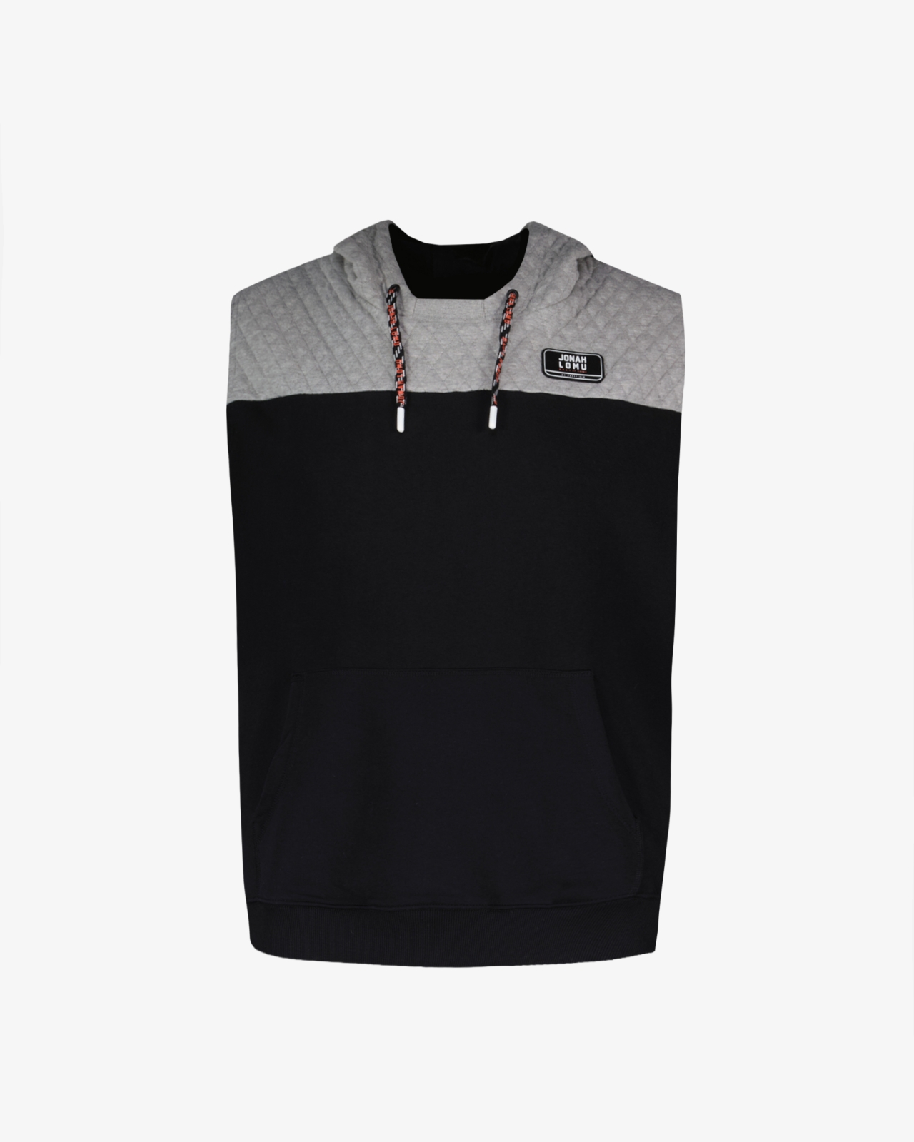 Pull sans manches à capuche grande taille noir