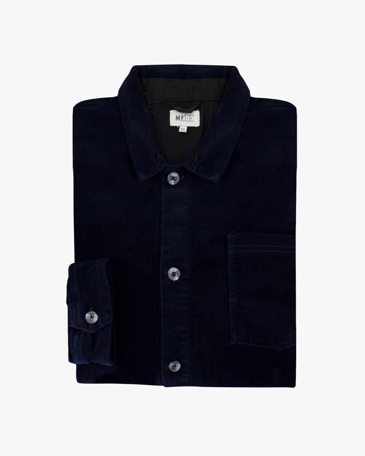 Surchemise  en velours grande taille bleu marine