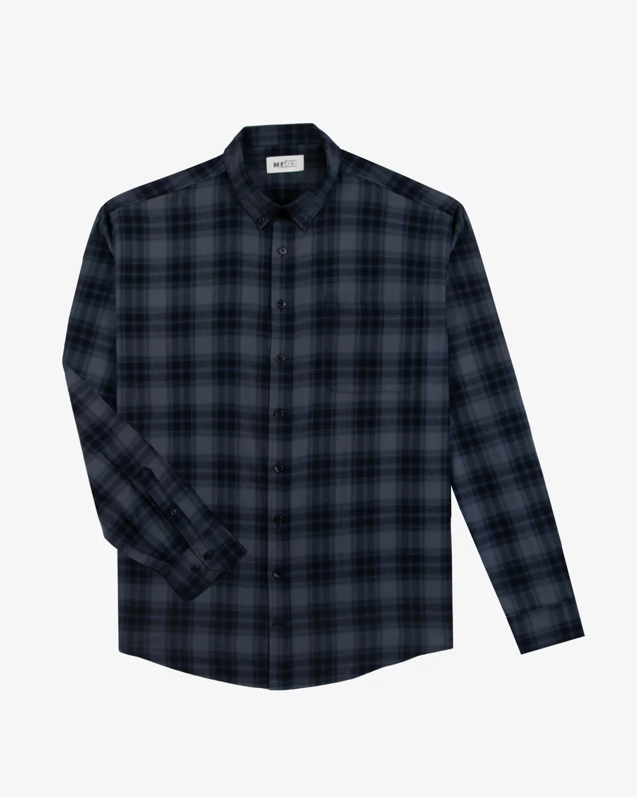 Chemise à carreaux grande taille bleu marine