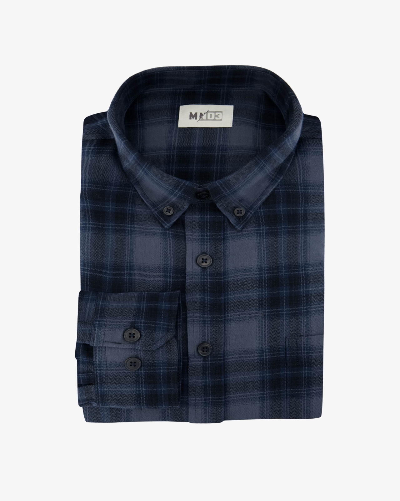 Chemise à carreaux grande taille bleu marine