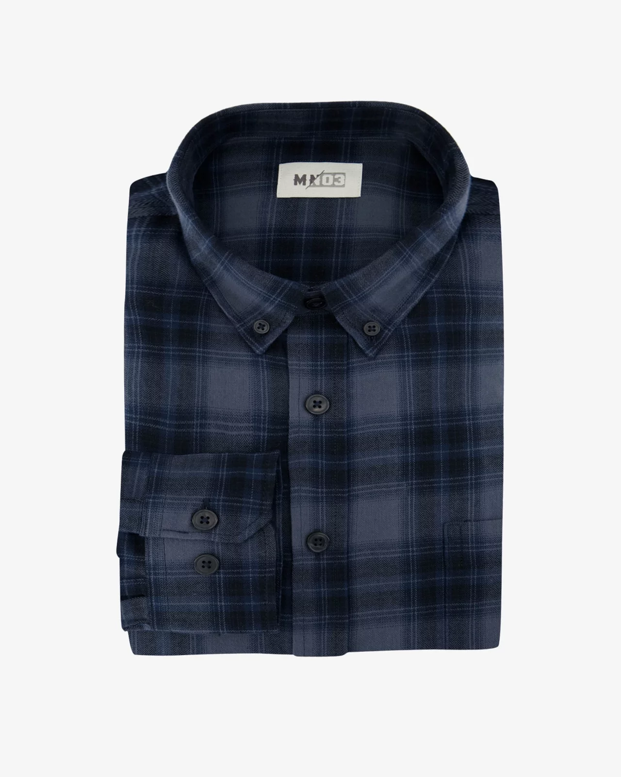 Chemise à carreaux grande taille bleu marine