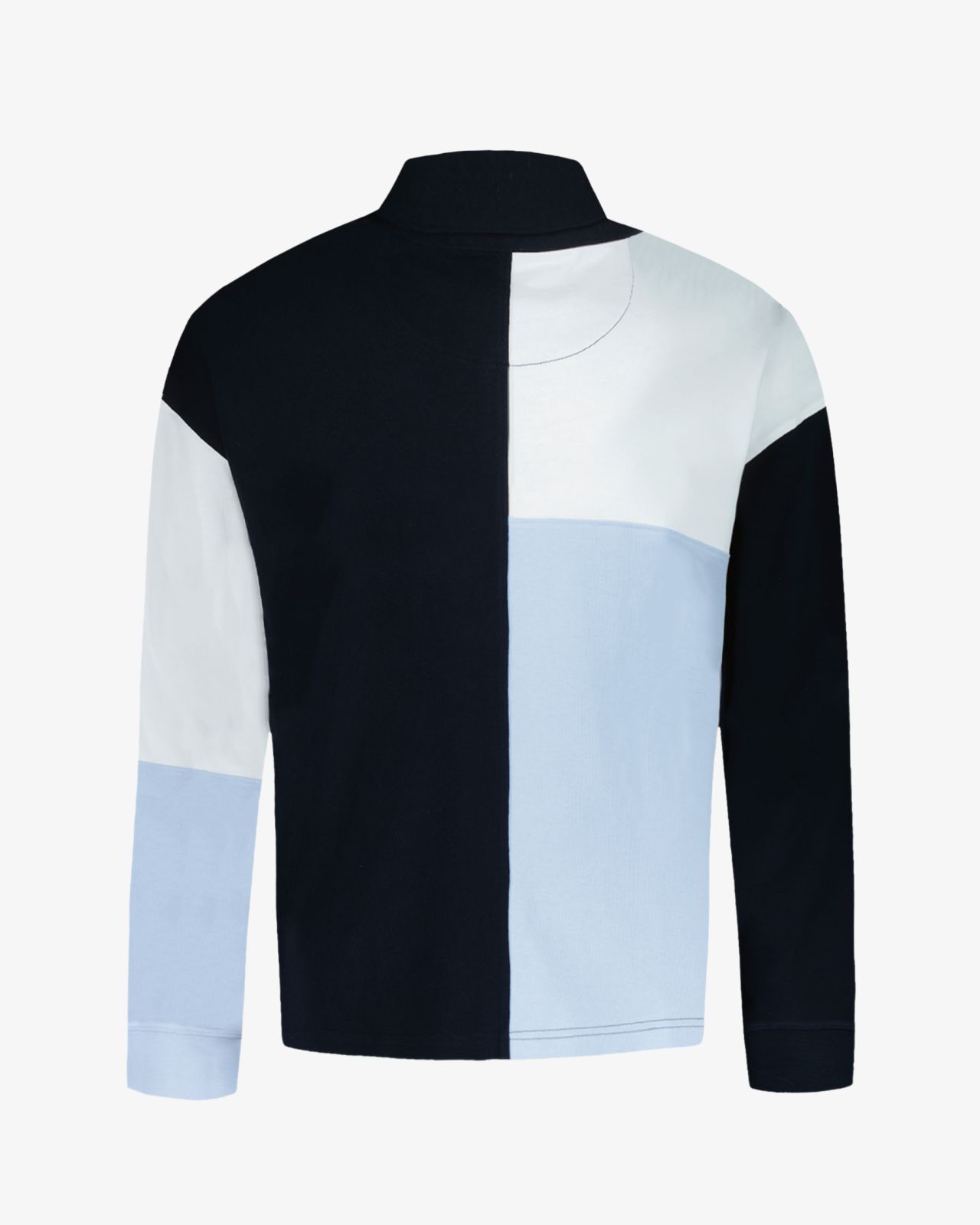 Polo manches longues jersey grande taille bleu marine