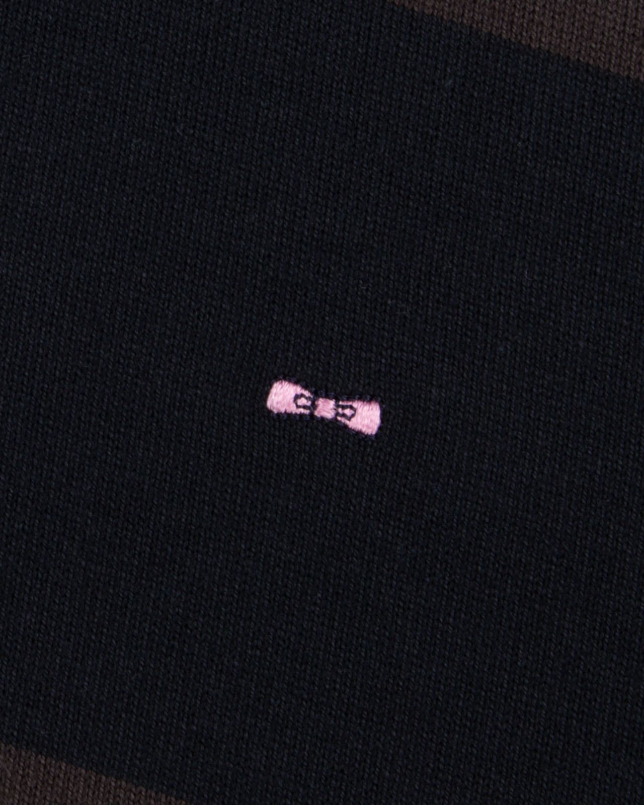 Polo manches longues jersey à rayures grande taille marron