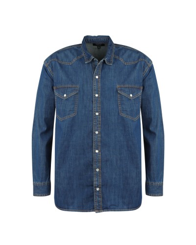 Chemise en jean bleu: manches extra-longues 72cm