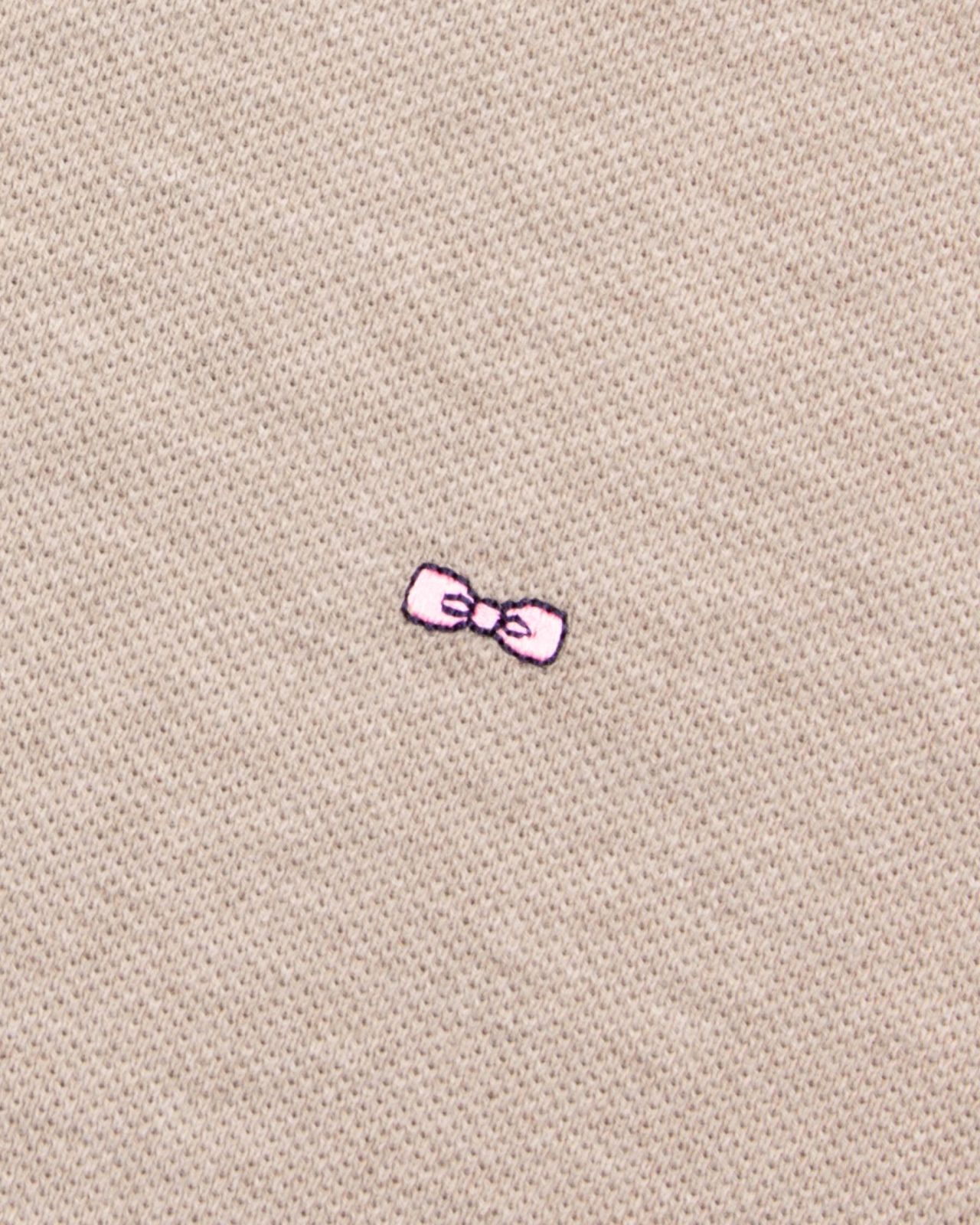 Polo manches longues piqué chiné grande taille beige