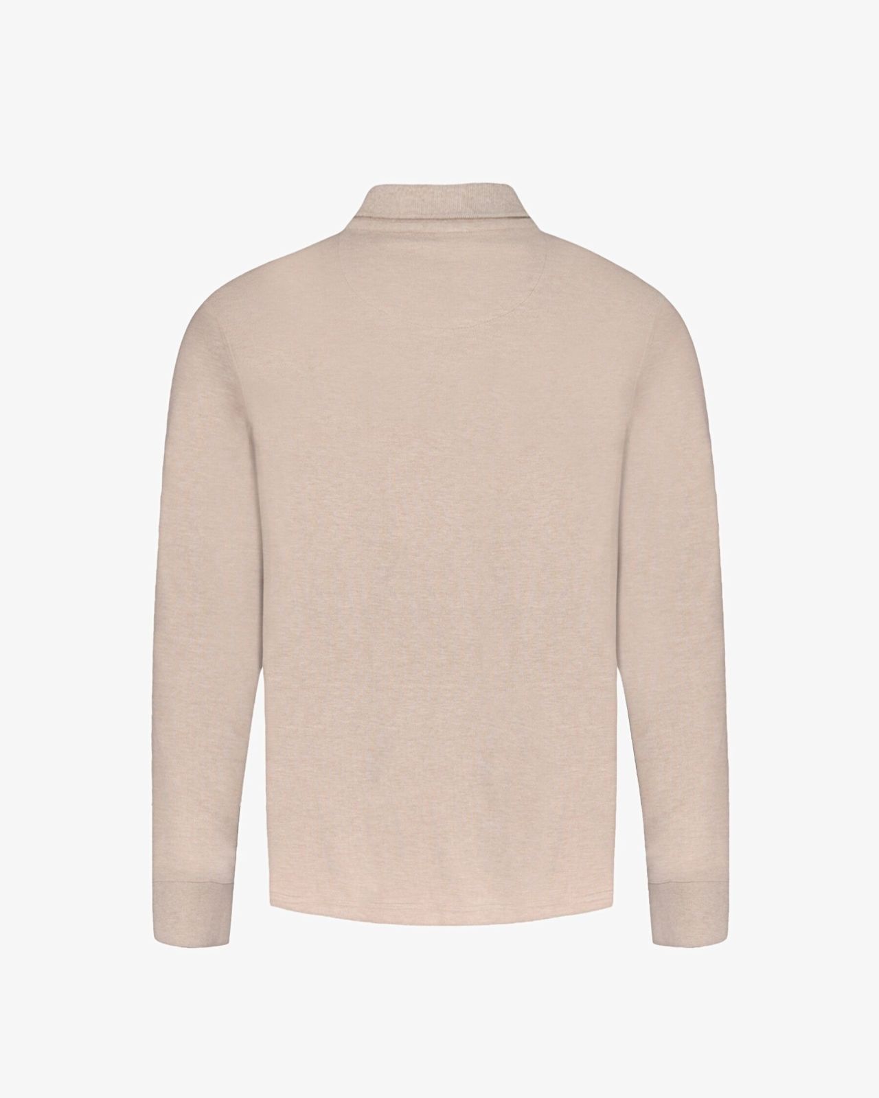 Polo manches longues piqué chiné grande taille beige