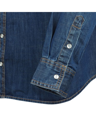 Chemise en jean bleu: manches extra-longues 72cm