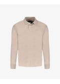 Polo manches longues piqué chiné grande taille beige