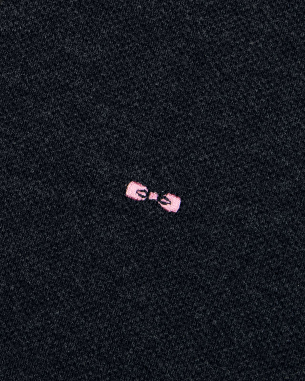 Polo manches longues piqué chiné grande taille anthracite